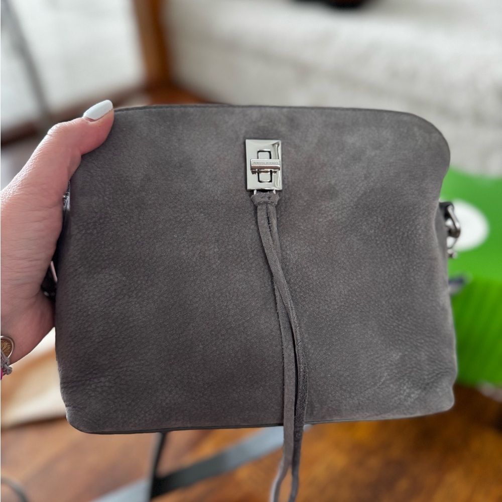 Rebecca Minkoff Gray Suede Mini Crossbody Bag